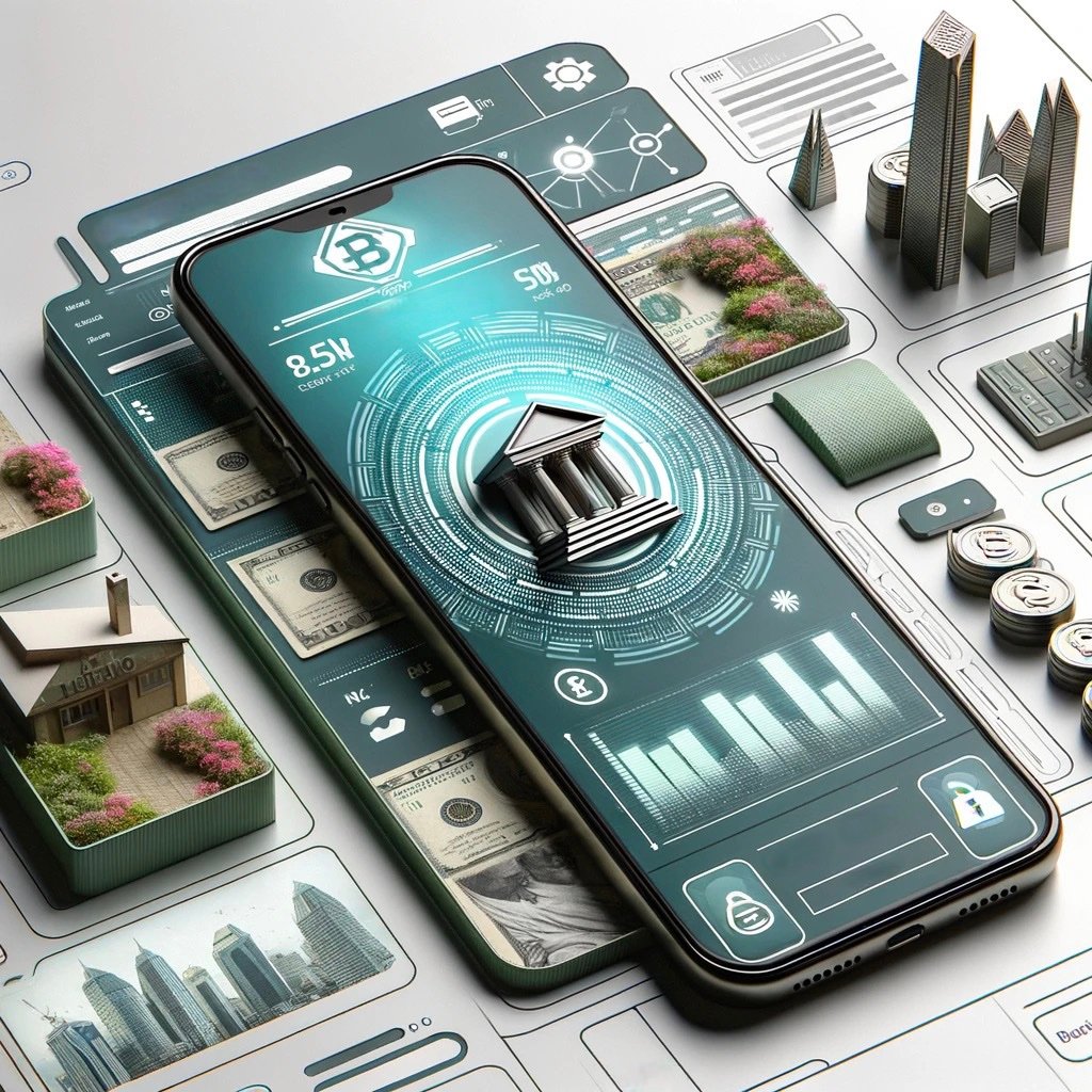 Showcasing a smartphone with a financial transaction interface of USSD transfer code, set against a contemporary background that subtly references Nigerian culture.