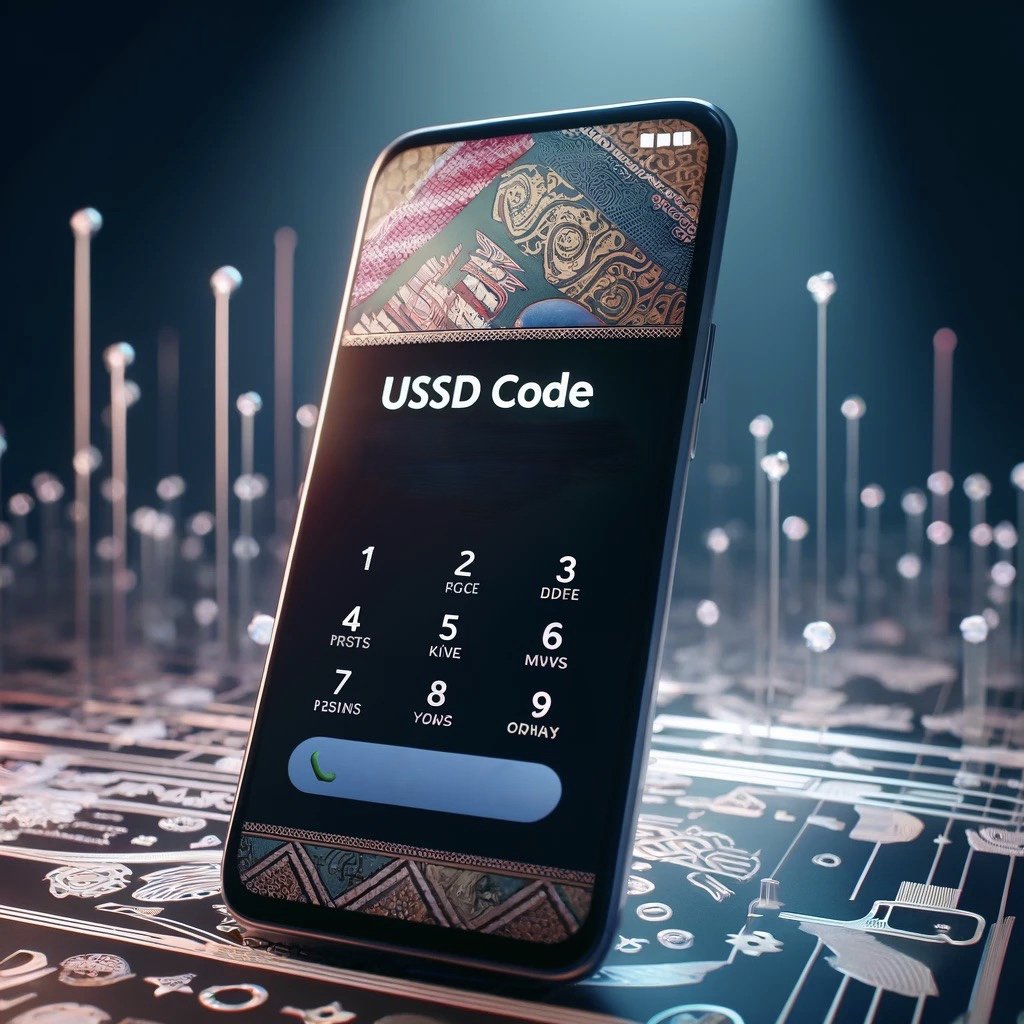 Mobile illustration while using the USSD Glo Code.